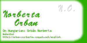 norberta orban business card
